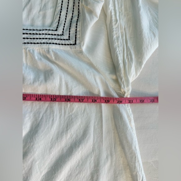 Old Navy Boat Neck Lightweight Pullover Top White w/Black Stitching Size Large - Picture 8 of 8